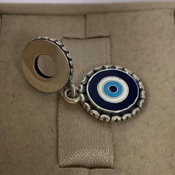 Pandora Evil Eye Charm Dangle Silver Pendant - Picture 3 of 4